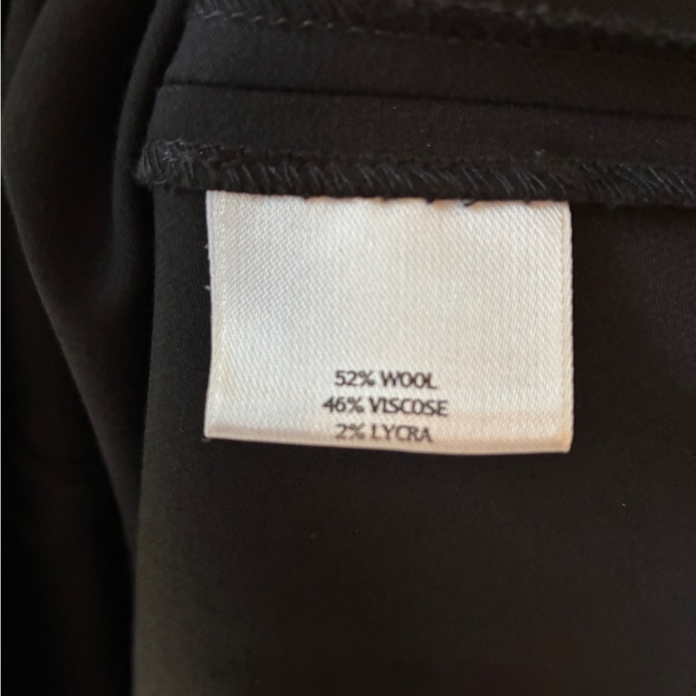 Eileen Fisher Black Tropical Wool Blend A-Line Midi Skirt - Size Medium - Picture 3 of 4